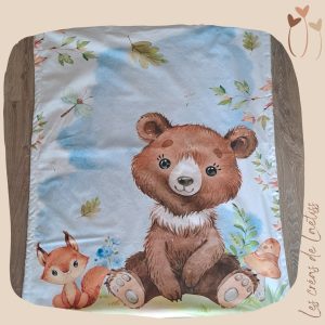 EN STOCK - Couverture personnalisable "Animaux des bois"