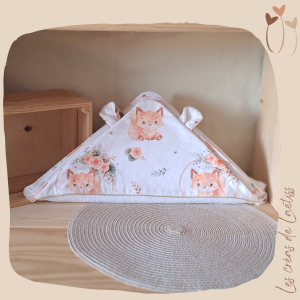 Cape de bain personnalisable "Les petits renards"