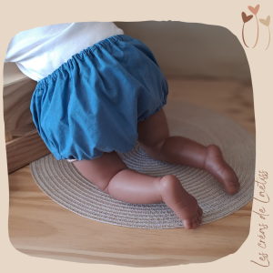 EN STOCK - Bloomer "Bleu uni" - 3 mois