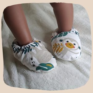 EN STOCK - Chaussons "Animaux tropicaux" - 6-12 mois