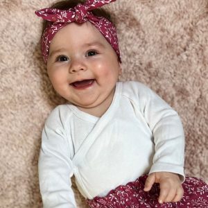 EN STOCK - Bandeau à nouer - 0-6 mois - Coton Raggy framboise