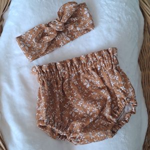 EN STOCK - Bloomer Julia - 3 mois - Double Gaze Nature caramel