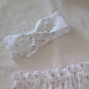 EN STOCK - Bandeau à nouer - 0-6 mois - Double gaze brindille caramel