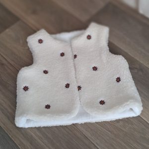 En stock - Gilet de berger Réversible - 18 mois - Sherpa fleurs brodées
