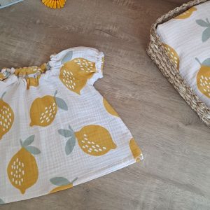 En stock - Blouse Mila - 12 mois - Double gaze Limonade fraiche
