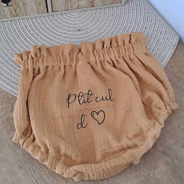 bloomer pour bébé personnalisé p'tit cul d'♥ en taille 6 mois
