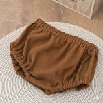 bloomer bébé garçon ou fille en velours grosses côtes uni camel