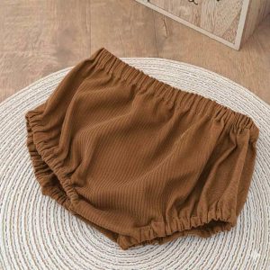 bloomer bébé garçon ou fille en velours grosses côtes uni camel