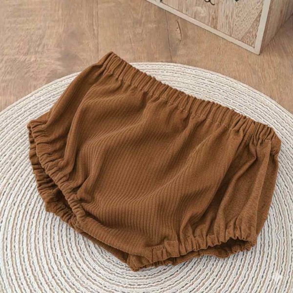 bloomer bébé garçon ou fille en velours grosses côtes uni camel