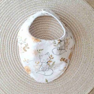 Bavoir bandana "Renard fleuri"