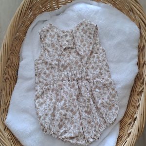 Barboteuse bebe fille sans manche dos nu en coton - 6 mois