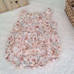 Barboteuse bebe fille sans manche dos nu en double gaze - 6 mois