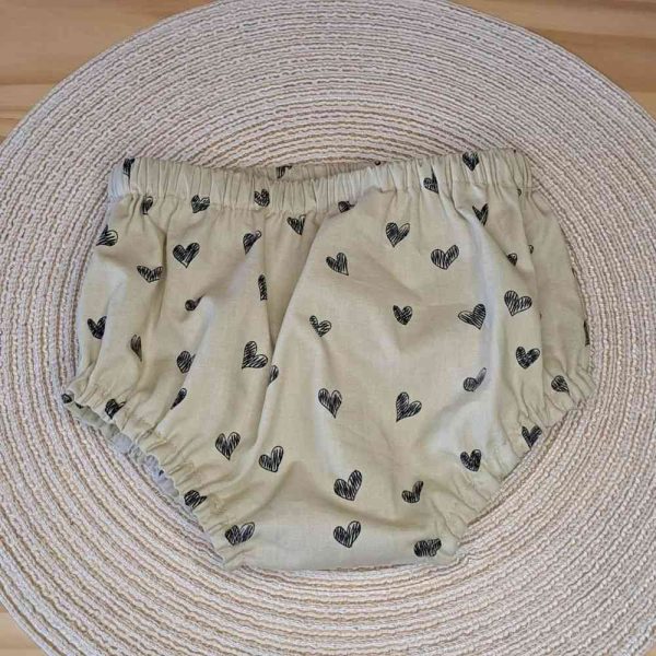 bloomer bébé garçon et fille en coton motif coeurs