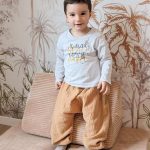 bébé garçon dans sarouel garçon double gaze motifs palmiers, sarouel pour bebe du 3 mois au 4 ans