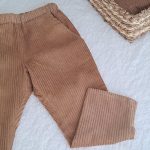 pantalon bebe garcon, pantalon velours grosses côtes camel avec poches du 3 mois au 6 ans