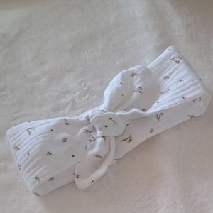 bandeau cheveux bebe à nouer en double gaze