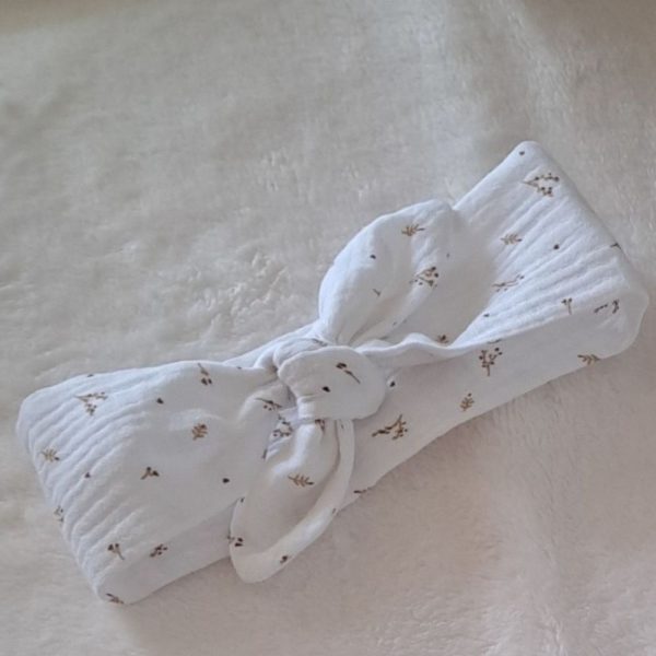 bandeau cheveux bebe à nouer en double gaze