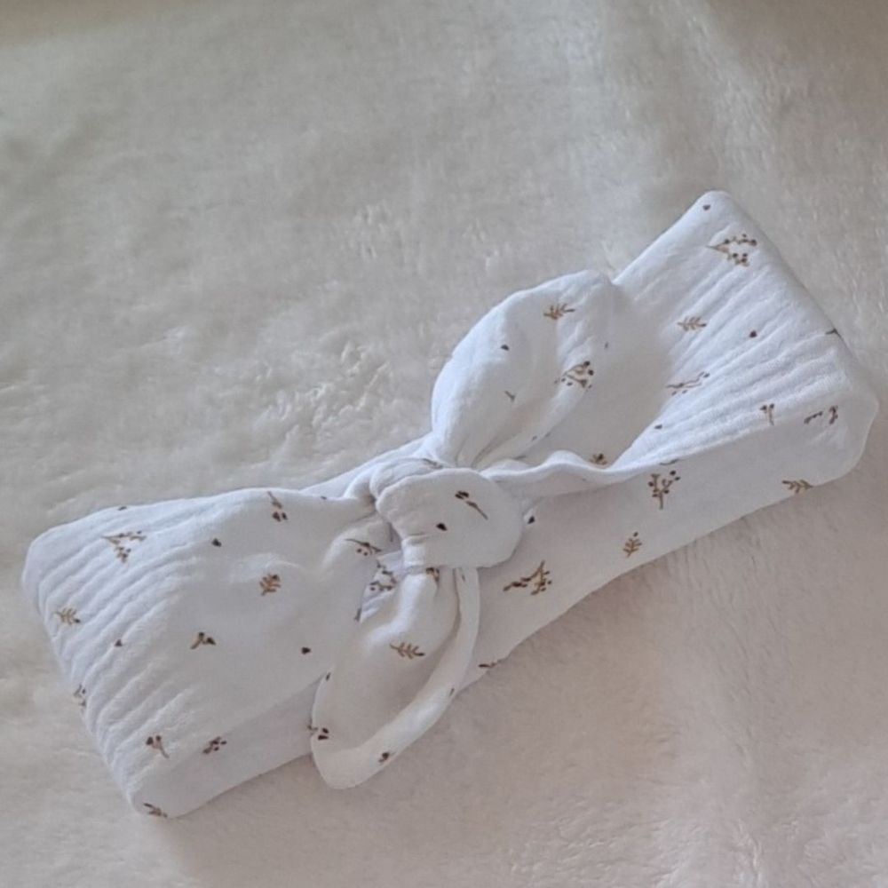 bandeau cheveux bebe à nouer en double gaze