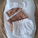 bloomer bebe fille Julia printemps été en double gaze camel assortis + accessoires cheveux (bandeau) - du 1 mois au 4 ans