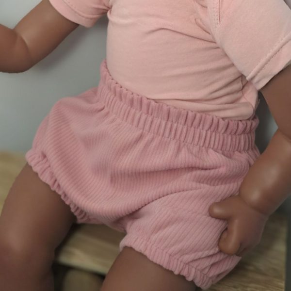 bloomer bebe fille Julia automne hiver en velours grosses côtes vieux rose - du 1 mois au 4 ans